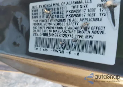 2014 Honda Odyssey Ex from USA, damaged, VIN 5FNRL5H43EB125778
